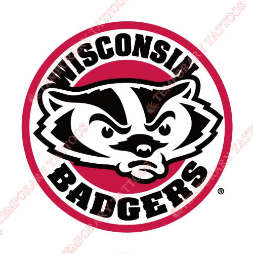 Wisconsin Badgers Customize Temporary Tattoos Stickers NO.7030